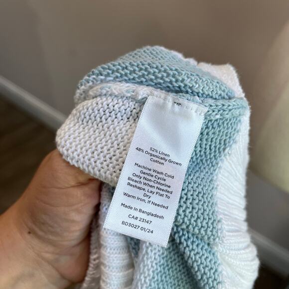 Haven Organic Cotton Linen Stripe V Neck Sweater Casual Size XL - Picture 7 of 7